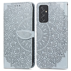 Custodia Portafoglio In Pelle Fantasia Modello Cover con Supporto S04D per Samsung Galaxy S23 FE 5G Grigio