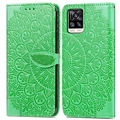 Custodia Portafoglio In Pelle Fantasia Modello Cover con Supporto S04D per Vivo V20 (2021) Verde