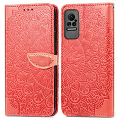 Custodia Portafoglio In Pelle Fantasia Modello Cover con Supporto S04D per Xiaomi Civi 5G Rosso