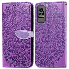 Custodia Portafoglio In Pelle Fantasia Modello Cover con Supporto S04D per Xiaomi Civi 5G Viola