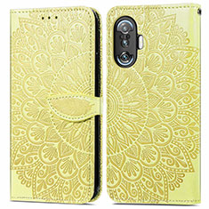 Custodia Portafoglio In Pelle Fantasia Modello Cover con Supporto S04D per Xiaomi Poco F3 GT 5G Giallo