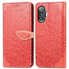 Custodia Portafoglio In Pelle Fantasia Modello Cover con Supporto S04D per Xiaomi Poco F3 GT 5G Rosso