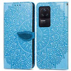 Custodia Portafoglio In Pelle Fantasia Modello Cover con Supporto S04D per Xiaomi Poco F4 5G Blu