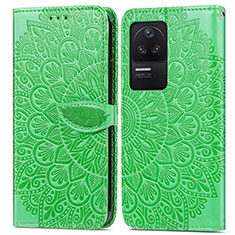 Custodia Portafoglio In Pelle Fantasia Modello Cover con Supporto S04D per Xiaomi Poco F4 5G Verde