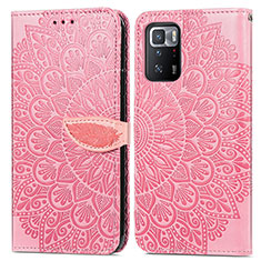 Custodia Portafoglio In Pelle Fantasia Modello Cover con Supporto S04D per Xiaomi Poco X3 GT 5G Oro Rosa