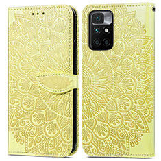 Custodia Portafoglio In Pelle Fantasia Modello Cover con Supporto S04D per Xiaomi Redmi 10 (2022) Giallo