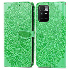 Custodia Portafoglio In Pelle Fantasia Modello Cover con Supporto S04D per Xiaomi Redmi 10 (2022) Verde