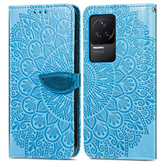 Custodia Portafoglio In Pelle Fantasia Modello Cover con Supporto S04D per Xiaomi Redmi K50 5G Blu