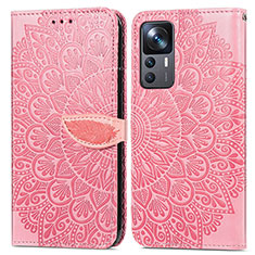 Custodia Portafoglio In Pelle Fantasia Modello Cover con Supporto S04D per Xiaomi Redmi K50 Ultra 5G Oro Rosa