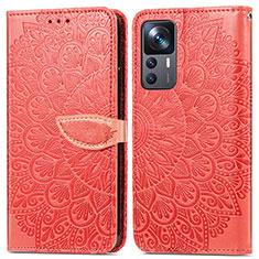 Custodia Portafoglio In Pelle Fantasia Modello Cover con Supporto S04D per Xiaomi Redmi K50 Ultra 5G Rosso