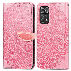 Custodia Portafoglio In Pelle Fantasia Modello Cover con Supporto S04D per Xiaomi Redmi Note 11 4G (2022) Oro Rosa