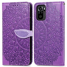 Custodia Portafoglio In Pelle Fantasia Modello Cover con Supporto S04D per Xiaomi Redmi Note 11 SE India 4G Viola