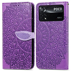 Custodia Portafoglio In Pelle Fantasia Modello Cover con Supporto S04D per Xiaomi Redmi Note 11E Pro 5G Viola