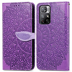 Custodia Portafoglio In Pelle Fantasia Modello Cover con Supporto S04D per Xiaomi Redmi Note 11S 5G Viola