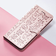 Custodia Portafoglio In Pelle Fantasia Modello Cover con Supporto S05D per Google Pixel 5a 5G Oro Rosa