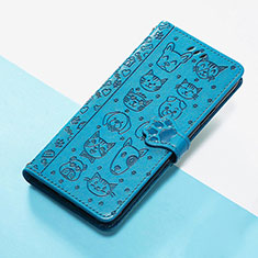 Custodia Portafoglio In Pelle Fantasia Modello Cover con Supporto S05D per Huawei Enjoy 50 Blu