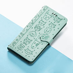 Custodia Portafoglio In Pelle Fantasia Modello Cover con Supporto S05D per Huawei Nova Y70 Verde