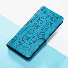 Custodia Portafoglio In Pelle Fantasia Modello Cover con Supporto S05D per Huawei P50 Blu