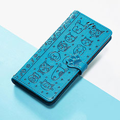 Custodia Portafoglio In Pelle Fantasia Modello Cover con Supporto S05D per Motorola Moto Edge (2023) 5G Blu