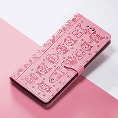 Custodia Portafoglio In Pelle Fantasia Modello Cover con Supporto S05D per Motorola Moto Edge (2023) 5G Rosa