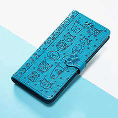 Custodia Portafoglio In Pelle Fantasia Modello Cover con Supporto S05D per Nokia C12 Plus Blu