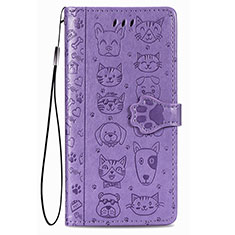 Custodia Portafoglio In Pelle Fantasia Modello Cover con Supporto S05D per Samsung Galaxy S21 5G Viola