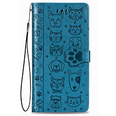 Custodia Portafoglio In Pelle Fantasia Modello Cover con Supporto S05D per Samsung Galaxy S21 Plus 5G Blu