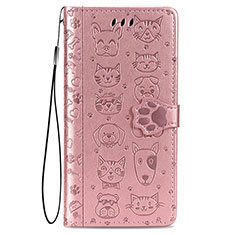 Custodia Portafoglio In Pelle Fantasia Modello Cover con Supporto S05D per Samsung Galaxy S22 5G Rosa