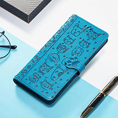 Custodia Portafoglio In Pelle Fantasia Modello Cover con Supporto S05D per Xiaomi Poco C55 Blu