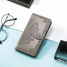 Custodia Portafoglio In Pelle Fantasia Modello Cover con Supporto S05D per Xiaomi Redmi 11A 4G Grigio