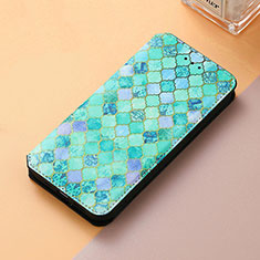 Custodia Portafoglio In Pelle Fantasia Modello Cover con Supporto S06D per Huawei Y9 Prime (2019) Verde