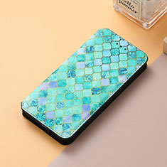 Custodia Portafoglio In Pelle Fantasia Modello Cover con Supporto S06D per Sharp Aquos R8 Verde