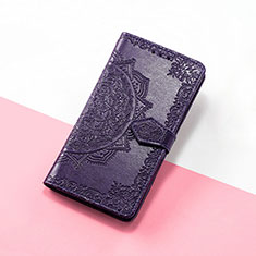 Custodia Portafoglio In Pelle Fantasia Modello Cover con Supporto S07D per Google Pixel 4 Viola