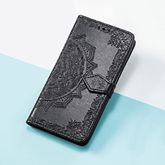 Custodia Portafoglio In Pelle Fantasia Modello Cover con Supporto S07D per Huawei P50 Nero