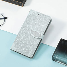 Custodia Portafoglio In Pelle Fantasia Modello Cover con Supporto S08D per Huawei Honor Magic3 5G Grigio