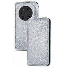 Custodia Portafoglio In Pelle Fantasia Modello Cover con Supporto S09D per Huawei Honor Magic3 5G Argento