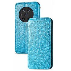 Custodia Portafoglio In Pelle Fantasia Modello Cover con Supporto S09D per Huawei Honor Magic3 5G Blu