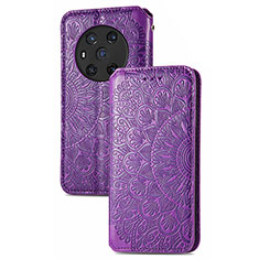 Custodia Portafoglio In Pelle Fantasia Modello Cover con Supporto S09D per Huawei Honor Magic3 5G Viola