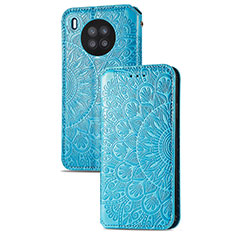 Custodia Portafoglio In Pelle Fantasia Modello Cover con Supporto S09D per Huawei Nova 8i Blu