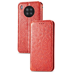 Custodia Portafoglio In Pelle Fantasia Modello Cover con Supporto S09D per Huawei Nova 8i Rosso