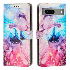 Custodia Portafoglio In Pelle Fantasia Modello Cover con Supporto Y01X per Google Pixel 7 5G Multicolore