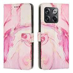 Custodia Portafoglio In Pelle Fantasia Modello Cover con Supporto Y01X per OnePlus 10T 5G Rosa