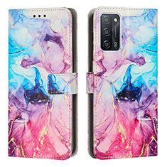 Custodia Portafoglio In Pelle Fantasia Modello Cover con Supporto Y01X per Oppo A55 5G Multicolore