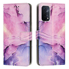 Custodia Portafoglio In Pelle Fantasia Modello Cover con Supporto Y01X per Oppo A74 5G Viola