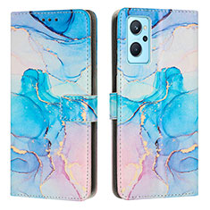 Custodia Portafoglio In Pelle Fantasia Modello Cover con Supporto Y01X per Realme 10 5G Cielo Blu