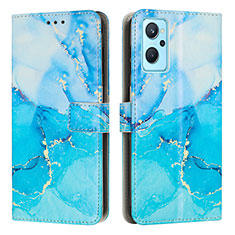 Custodia Portafoglio In Pelle Fantasia Modello Cover con Supporto Y01X per Realme 10T 5G Blu