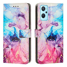 Custodia Portafoglio In Pelle Fantasia Modello Cover con Supporto Y01X per Realme 10T 5G Multicolore