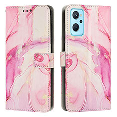 Custodia Portafoglio In Pelle Fantasia Modello Cover con Supporto Y01X per Realme 10T 5G Rosa