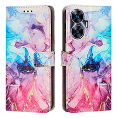 Custodia Portafoglio In Pelle Fantasia Modello Cover con Supporto Y01X per Realme C55 Multicolore