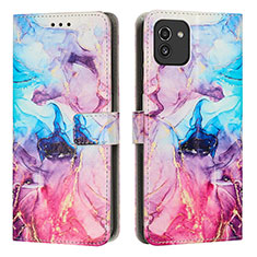 Custodia Portafoglio In Pelle Fantasia Modello Cover con Supporto Y01X per Samsung Galaxy A03 Multicolore